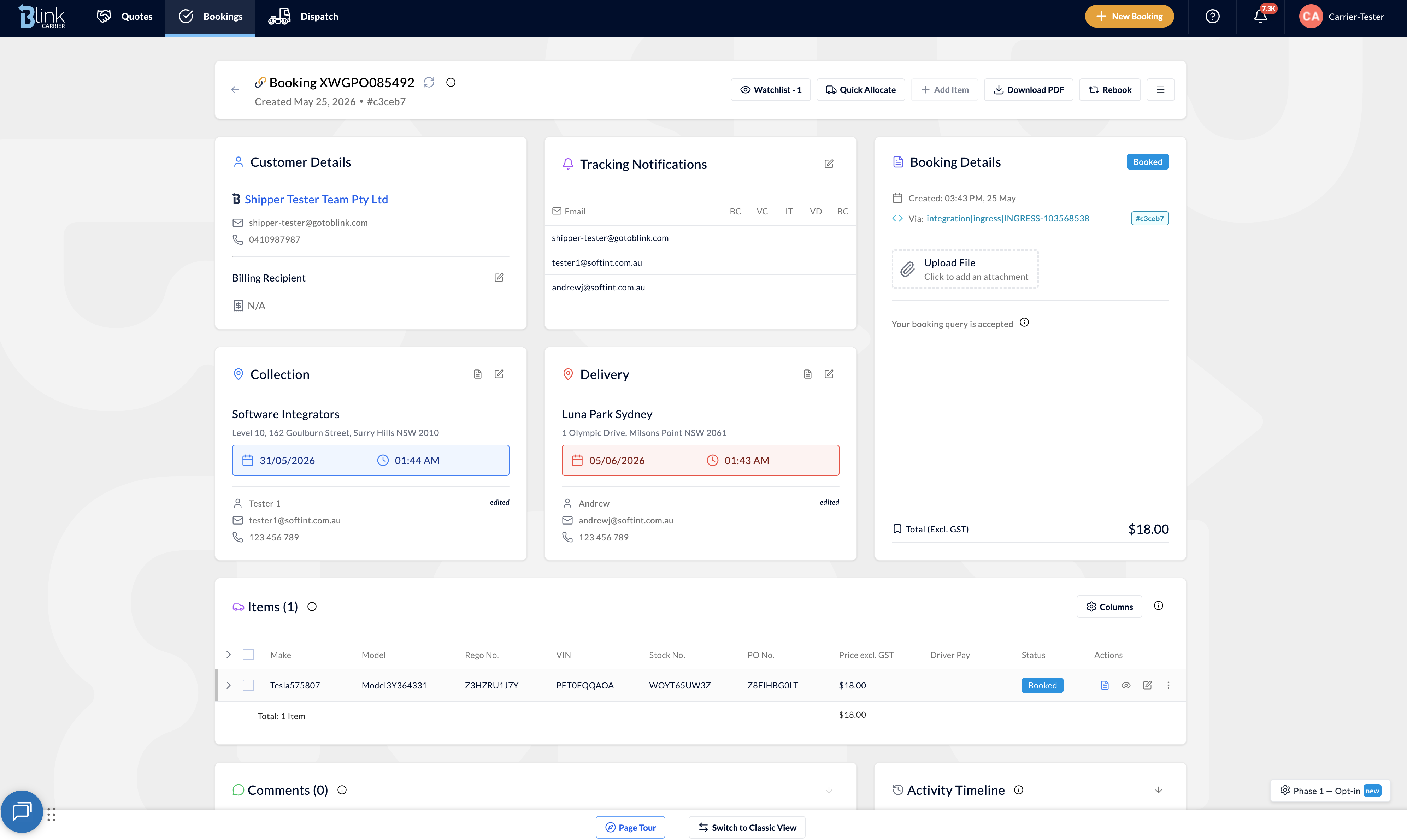 All your booking work, on one screen